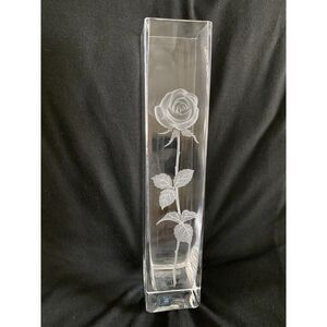 Mikasa Poland 12" Crystal Square Bud Vase "Endless Love" Vintage